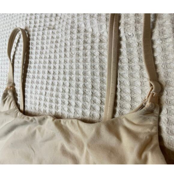 SKIMS Fits Everybody Maternity Pumping Scoop Bralette Sand Cream Large - Picture 3 of 11